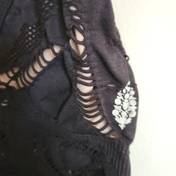 Free People Movement Black Lace Cutout Bralette Bra Intimates Medium Large - Picture 5 of 10